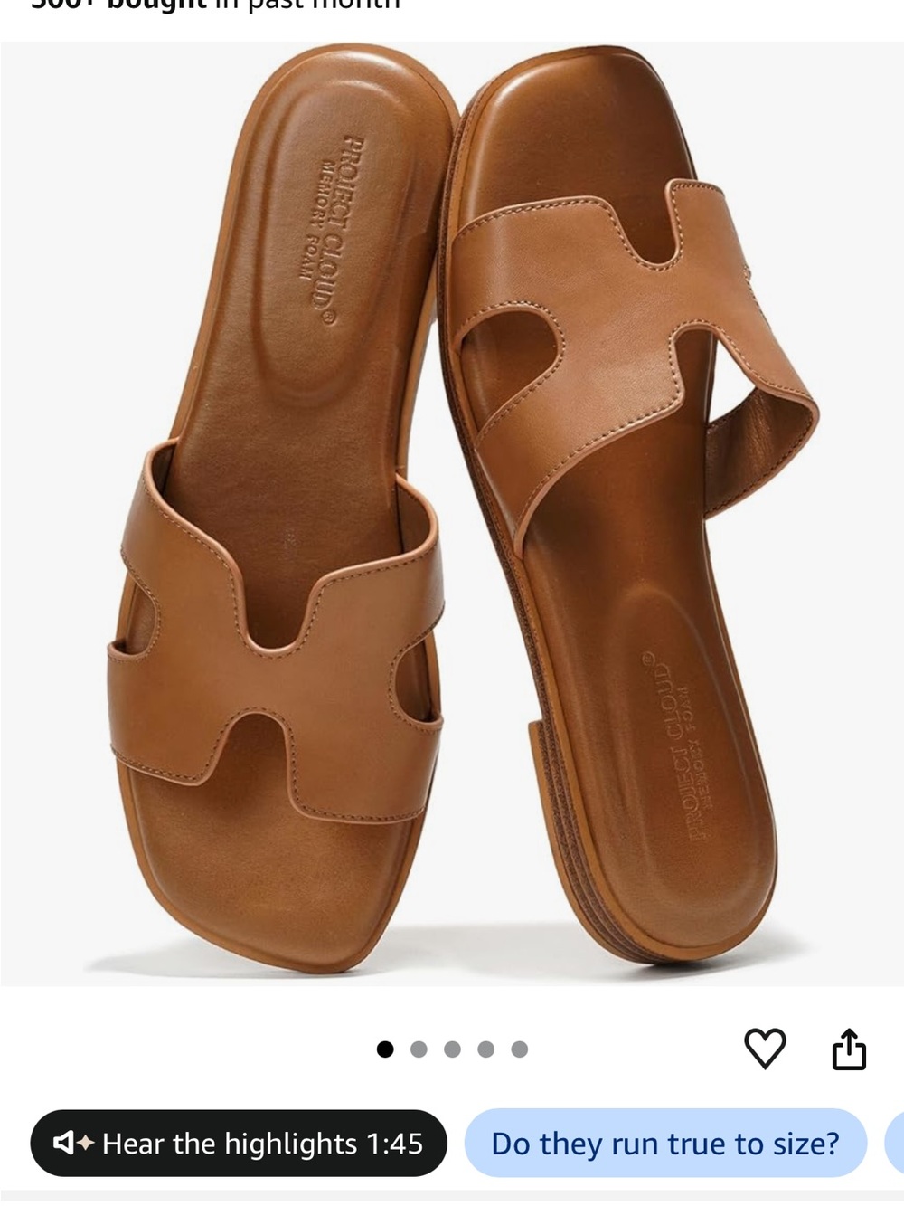 Women's Tan Slide Sandals – Classic Leather Slip-On cognac
